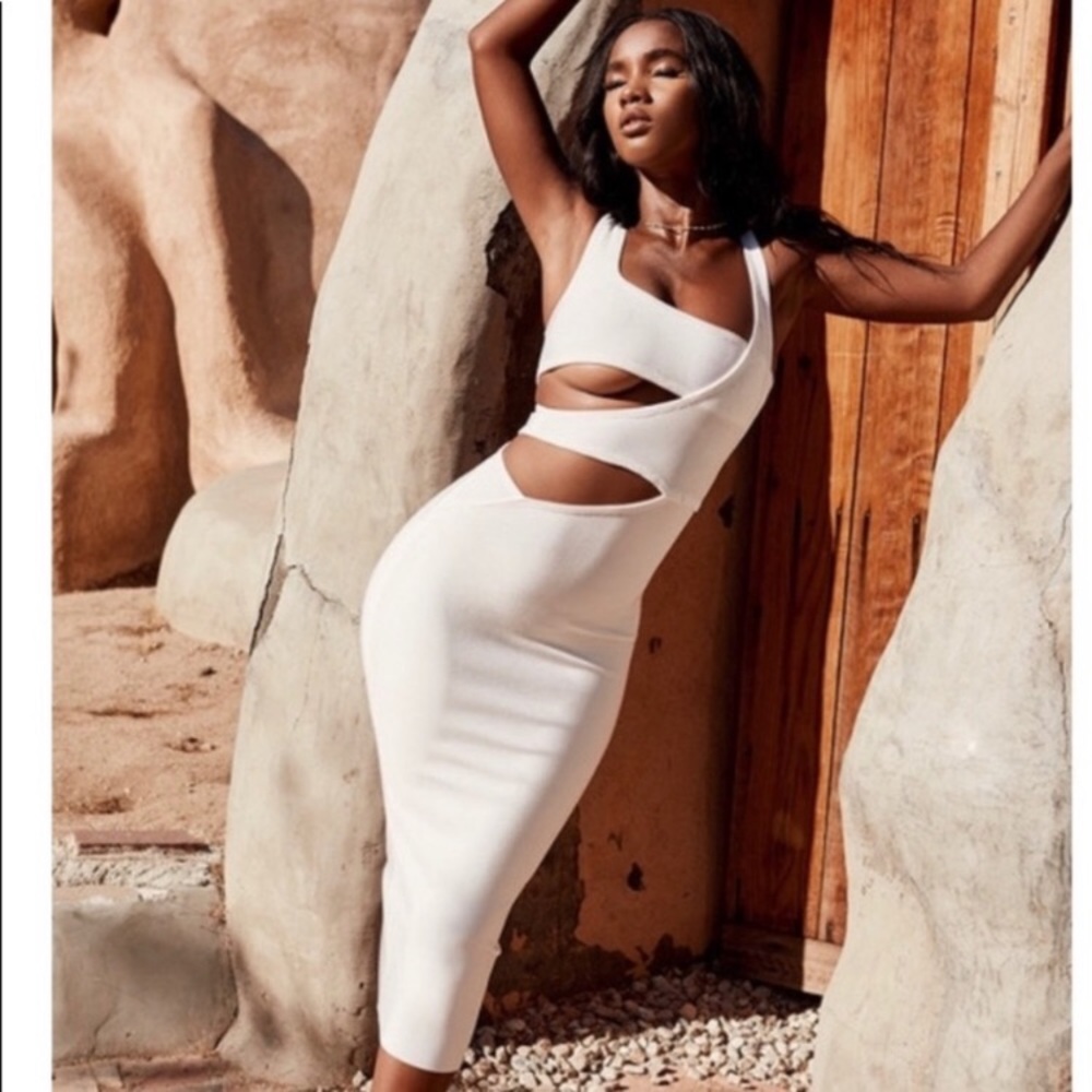 Miya white cutout dress house of cb